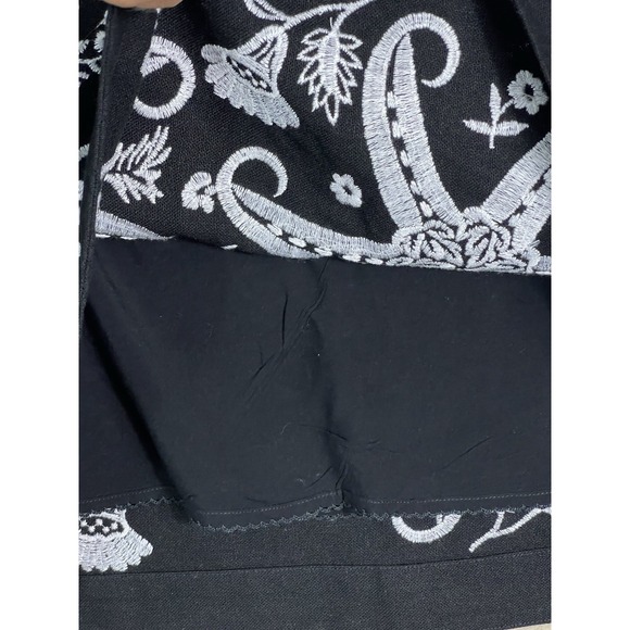 Maeve Anthropologie Dress Womens 10 Black‎ Tunic Sleeveless Embroidered Lined - Picture 7 of 11